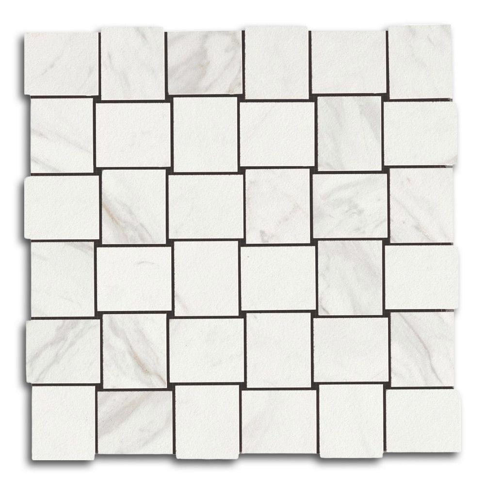 Veina Calacatta Matte Basketweave Porcelain Mosaic Tile Veina Calacatta Matte Basketweave Porcelain Mosaic Tile - American Tile Depot