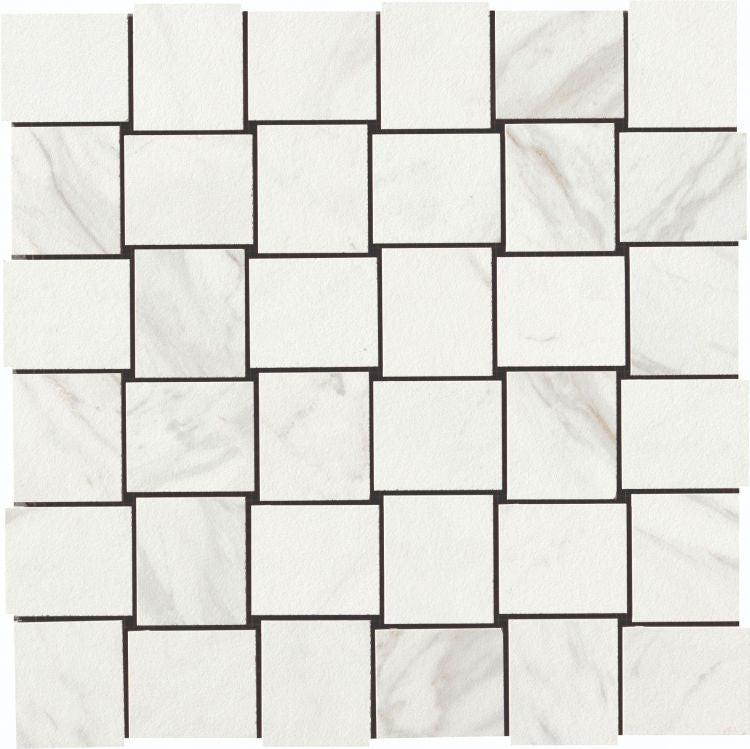 Veina Calacatta Matte Basketweave Porcelain Mosaic Tile Veina Calacatta Matte Basketweave Porcelain Mosaic Tile - American Tile Depot