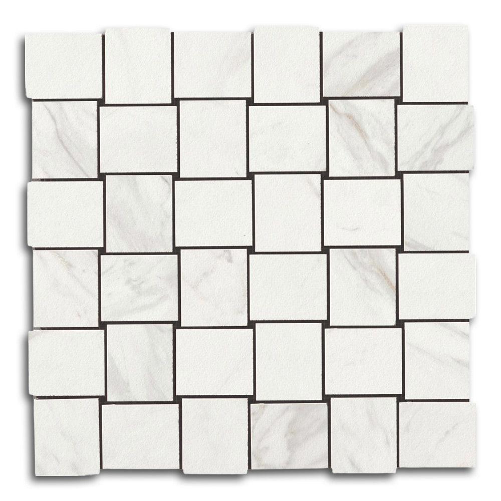 Veina Calacatta Matte Basketweave Porcelain Mosaic Tile Veina Calacatta Matte Basketweave Porcelain Mosaic Tile - American Tile Depot