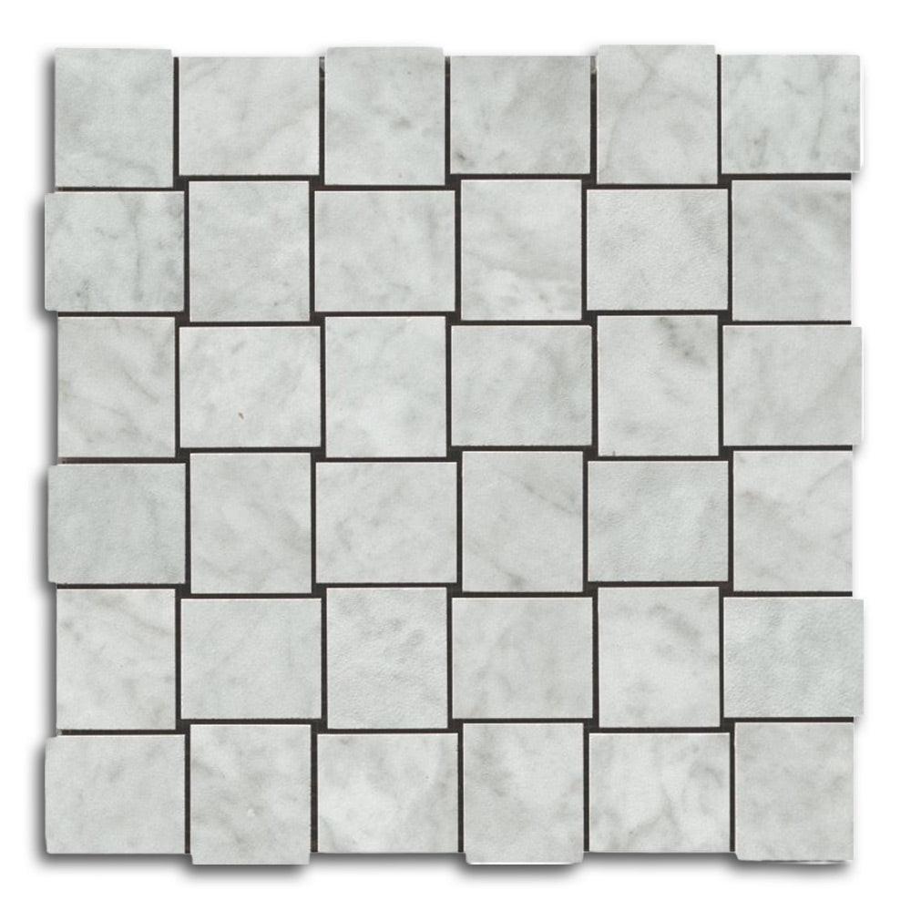 Veina Carrara Polished Basketweave Porcelain Mosaic Tile Veina Carrara Polished Basketweave Porcelain Mosaic Tile - American Tile Depot