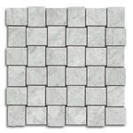 Veina Carrara Polished Basketweave Porcelain Mosaic Tile Veina Carrara Polished Basketweave Porcelain Mosaic Tile - American Tile Depot