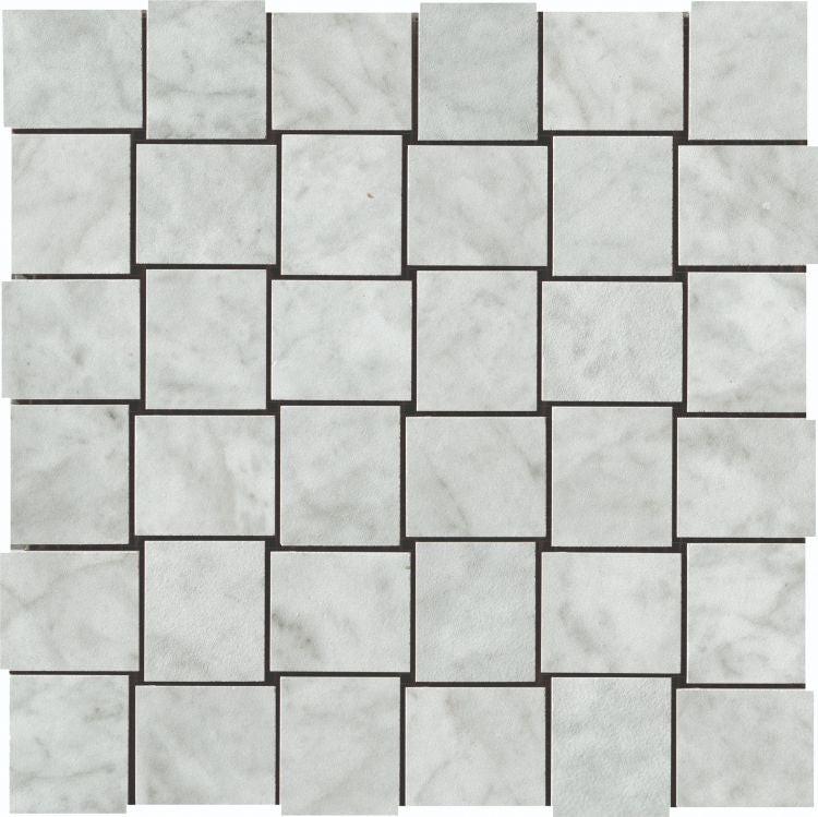 Veina Carrara Polished Basketweave Porcelain Mosaic Tile Veina Carrara Polished Basketweave Porcelain Mosaic Tile - American Tile Depot