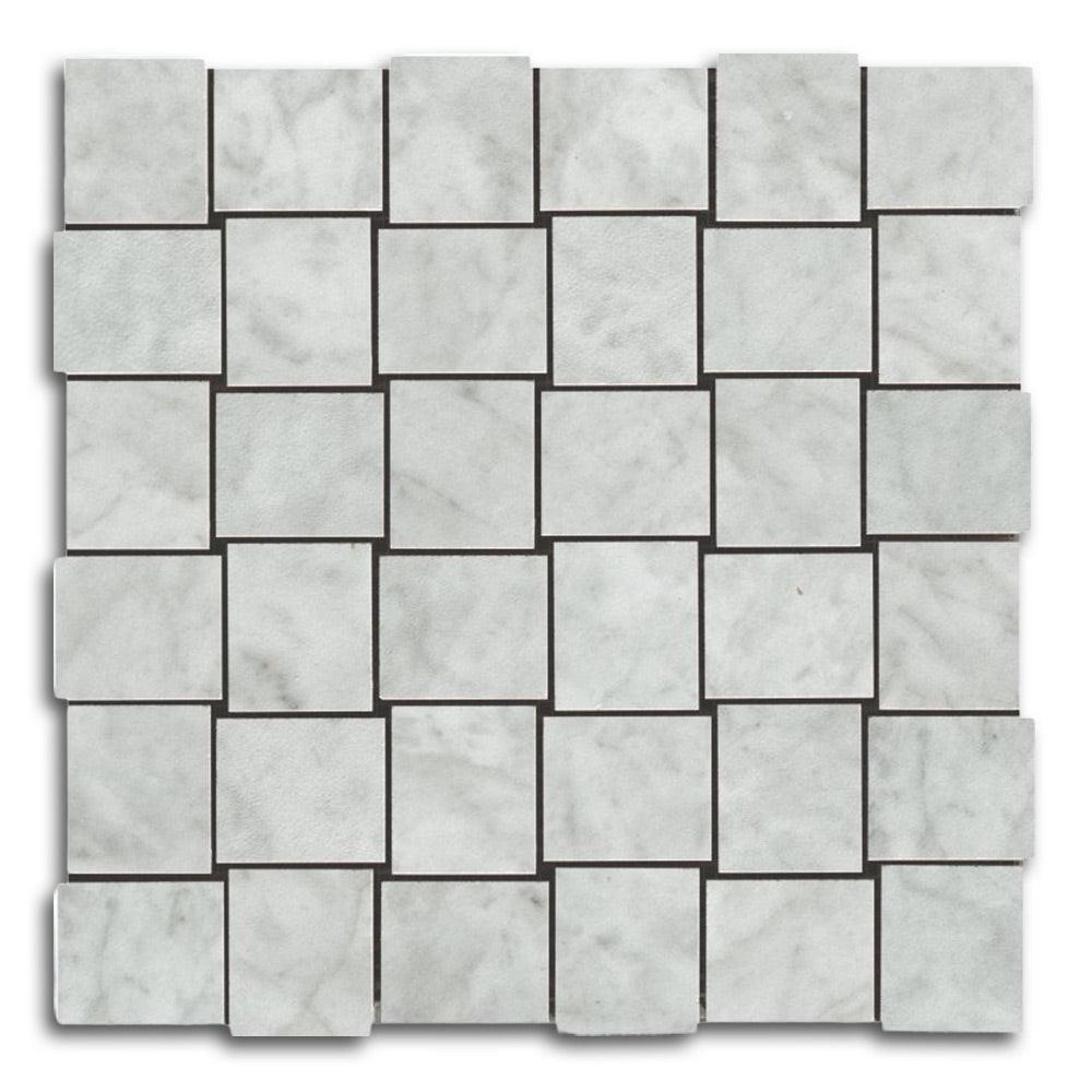 Veina Carrara Polished Basketweave Porcelain Mosaic Tile Veina Carrara Polished Basketweave Porcelain Mosaic Tile - American Tile Depot