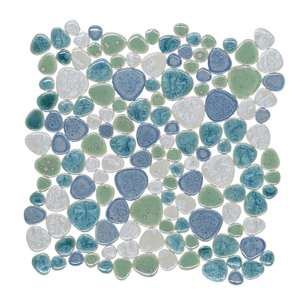 Venus Glass Sea Pebble Glass Mosaic Tile Venus Glass Sea Pebble Glass Mosaic Tile - American Tile Depot