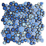 Venus Night Azure Pebble Porcelain Mosaic Tile Venus Night Azure Pebble Porcelain Mosaic Tile - American Tile Depot