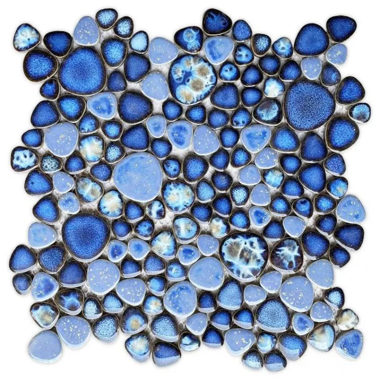 Venus Night Azure Pebble Porcelain Mosaic Tile Venus Night Azure Pebble Porcelain Mosaic Tile - American Tile Depot
