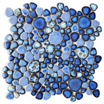 Venus Night Azure Pebble Porcelain Mosaic Tile Venus Night Azure Pebble Porcelain Mosaic Tile - American Tile Depot