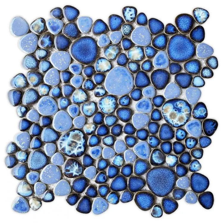 Venus Night Azure Pebble Porcelain Mosaic Tile Venus Night Azure Pebble Porcelain Mosaic Tile - American Tile Depot