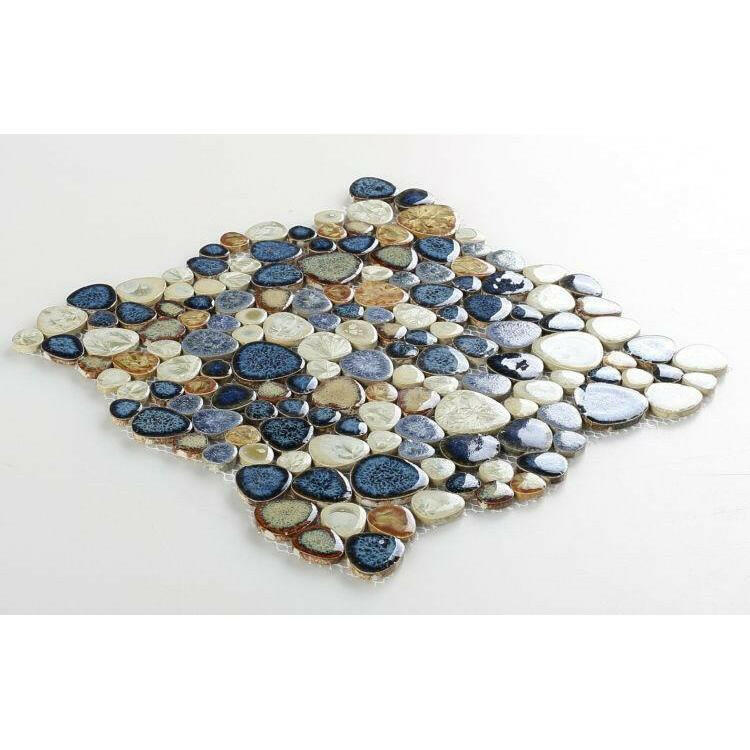 Venus Night Blue Pebble Porcelain Mosaic Tile Venus Night Blue Pebble Porcelain Mosaic Tile - American Tile Depot