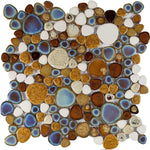 Venus Night Mango Pebble Porcelain Mosaic Tile Venus Night Mango Pebble Porcelain Mosaic Tile - American Tile Depot