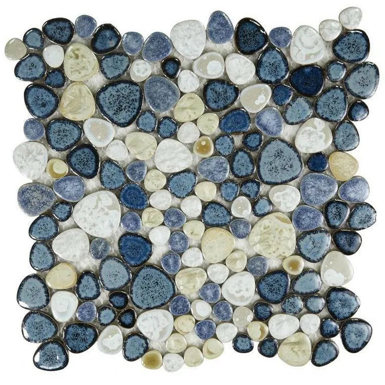 Venus Night Ocean Pebble Porcelain Mosaic Tile Venus Night Ocean Pebble Porcelain Mosaic Tile - American Tile Depot