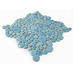 Venus Noon Jewel Blue Pebble Porcelain Polished Mosaic Tile Venus Noon Jewel Blue Pebble Porcelain Polished Mosaic Tile - American Tile Depot