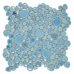 Venus Noon Jewel Blue Pebble Porcelain Polished Mosaic Tile Venus Noon Jewel Blue Pebble Porcelain Polished Mosaic Tile - American Tile Depot