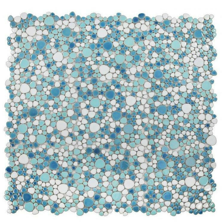 Venus Noon Jewel Iris Pebble Porcelain Polished Mosaic Tile Venus Noon Jewel Iris Pebble Porcelain Polished Mosaic Tile - American Tile Depot