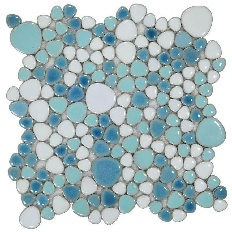 Venus Noon Jewel Iris Pebble Porcelain Polished Mosaic Tile Venus Noon Jewel Iris Pebble Porcelain Polished Mosaic Tile - American Tile Depot