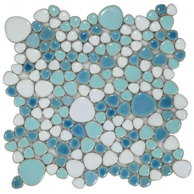 Venus Noon Jewel Iris Pebble Porcelain Polished Mosaic Tile Venus Noon Jewel Iris Pebble Porcelain Polished Mosaic Tile - American Tile Depot