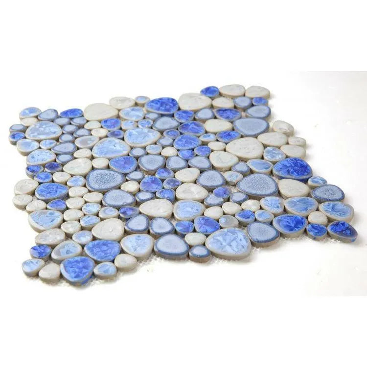 Venus Noon Sapphire Pebble Porcelain Mosaic Tile Venus Noon Sapphire Pebble Porcelain Mosaic Tile - American Tile Depot