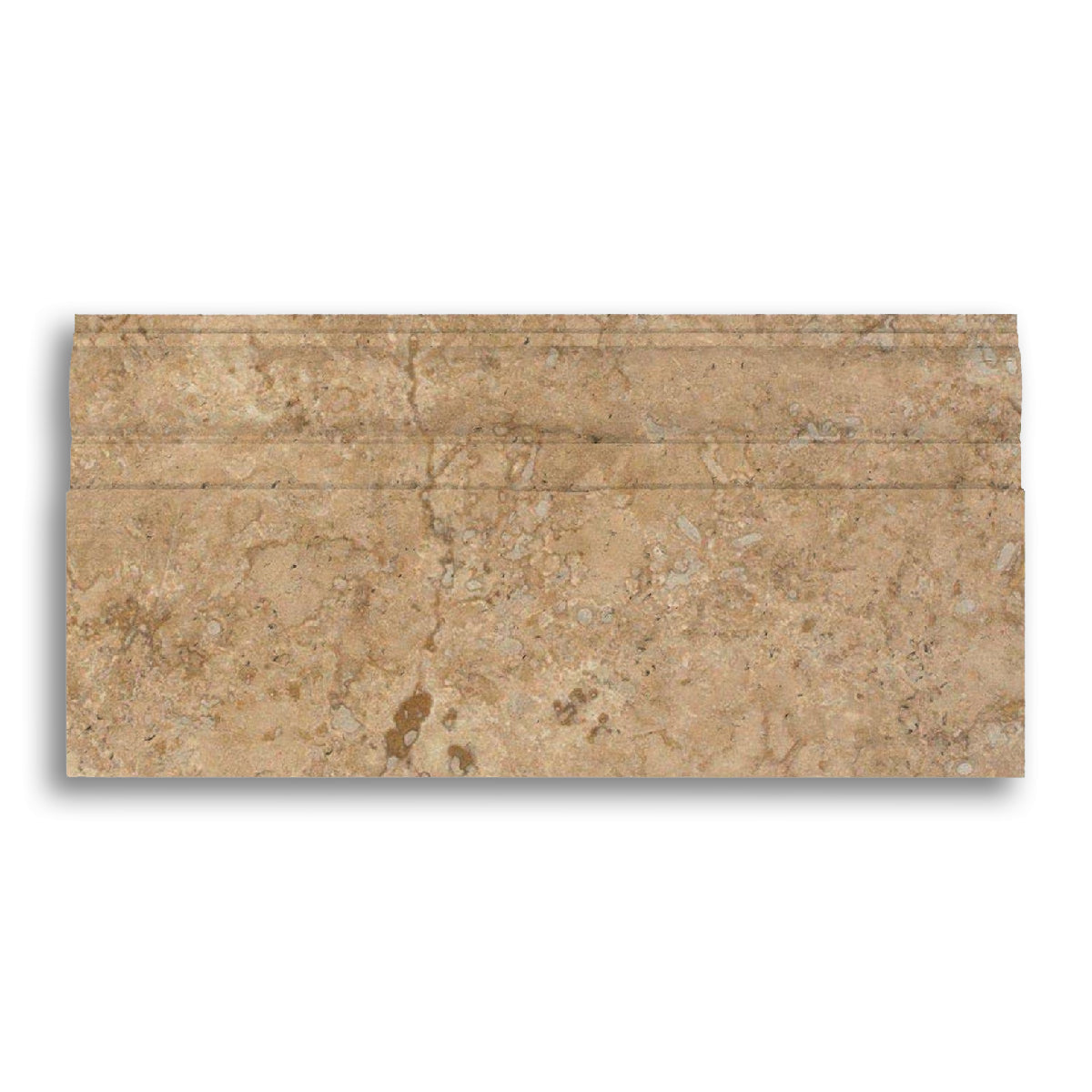 Walnut Travertine Honed 5x12 Baseboard Trim Molding
