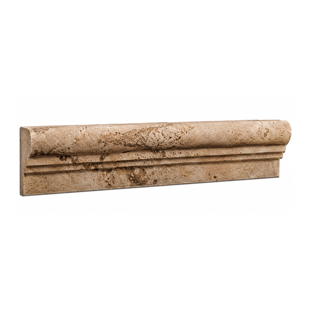 Walnut Travertine Honed OG-2 Chair Rail Molding Trim