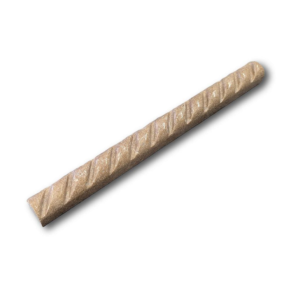 Walnut Travertine Polished 1x12 Rope Liner Walnut Travertine Polished 1x12 Rope Liner - American Tile Depot