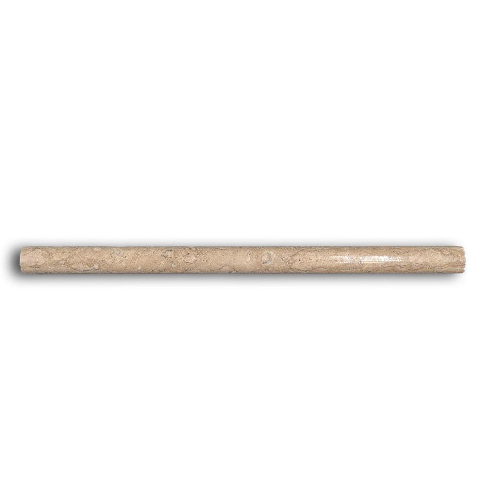 Walnut Travertine Polished 3/4x12 Bullnose Liner Walnut Travertine Polished 3/4x12 Bullnose Liner - American Tile Depot