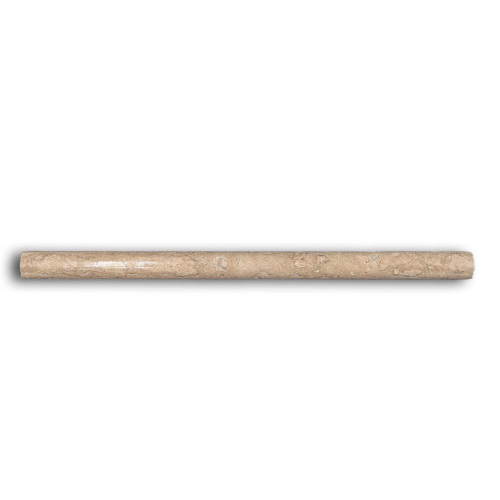 Walnut Travertine Polished 3/4x12 Bullnose Liner Walnut Travertine Polished 3/4x12 Bullnose Liner - American Tile Depot