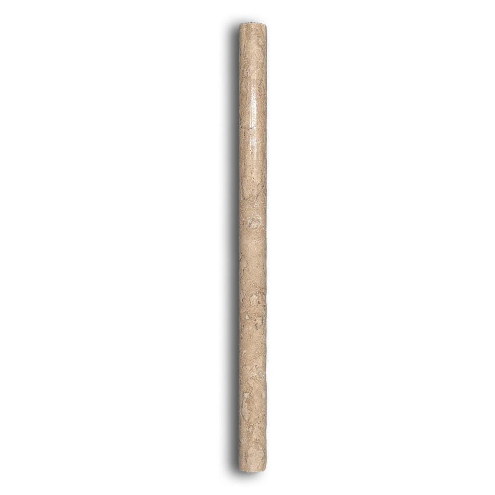 Walnut Travertine Polished 3/4x12 Bullnose Liner Walnut Travertine Polished 3/4x12 Bullnose Liner - American Tile Depot