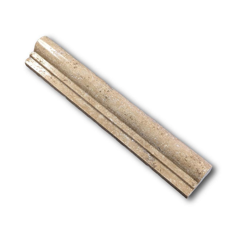 Walnut Travertine Polished OG-1 Chair Rail Molding Trim Walnut Travertine Polished OG-1 Chair Rail Molding Trim - American Tile Depot