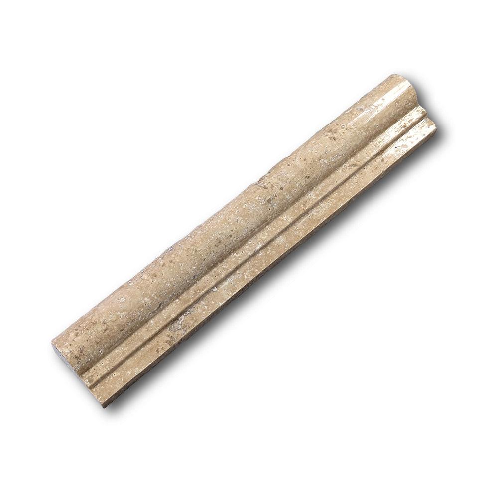 Walnut Travertine Polished OG-1 Chair Rail Molding Trim Walnut Travertine Polished OG-1 Chair Rail Molding Trim - American Tile Depot