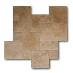 Walnut Travertine Tumbled French Pattern Tile Walnut Travertine Tumbled French Pattern Tile - American Tile Depot