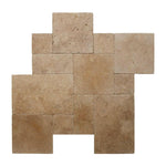 Walnut Travertine Tumbled French Pattern Tile Walnut Travertine Tumbled French Pattern Tile - American Tile Depot