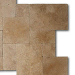 Walnut Travertine Tumbled French Pattern Tile Walnut Travertine Tumbled French Pattern Tile - American Tile Depot
