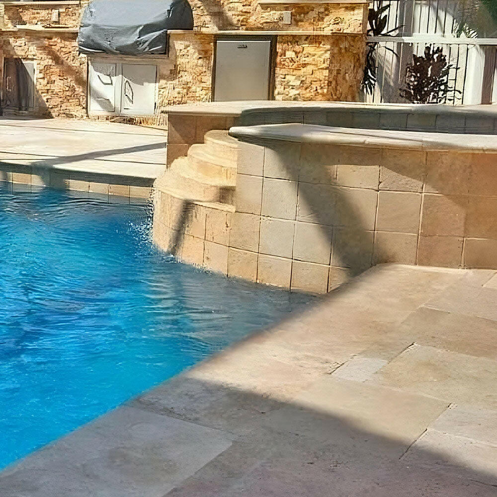 Walnut Travertine Unfilled, Brushed & Chiseled French Pattern Tile Walnut Travertine Unfilled, Brushed & Chiseled French Pattern Tile - American Tile Depot