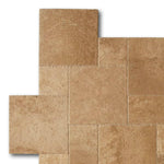 Walnut Travertine Unfilled, Brushed & Chiseled French Pattern Tile Walnut Travertine Unfilled, Brushed & Chiseled French Pattern Tile - American Tile Depot