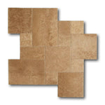 Walnut Travertine Unfilled, Brushed & Chiseled French Pattern Tile Walnut Travertine Unfilled, Brushed & Chiseled French Pattern Tile - American Tile Depot