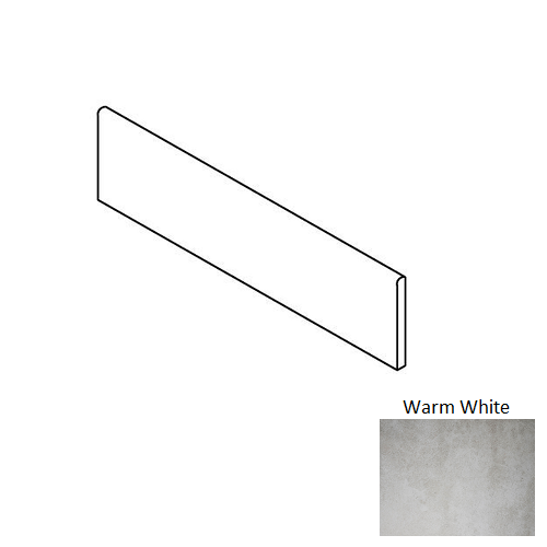 3x12 True Warm White Matte Stone Look Porcelain Bullnose Tile