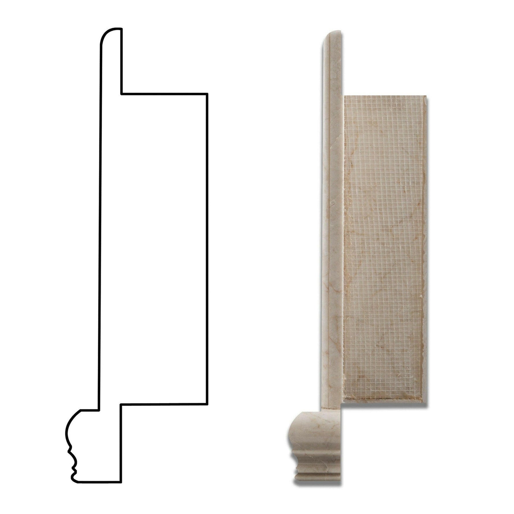 White Pearl / Botticino Marble Hand-Made Custom Shampoo Niche / Shelf - SMALL - Honed White Pearl / Botticino Marble Hand-Made Custom Shampoo Niche / Shelf - SMALL - Honed - American Tile Depot
