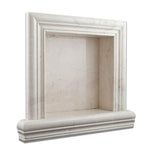 White Pearl / Botticino Marble Hand-Made Custom Shampoo Niche / Shelf - SMALL - Honed White Pearl / Botticino Marble Hand-Made Custom Shampoo Niche / Shelf - SMALL - Honed - American Tile Depot