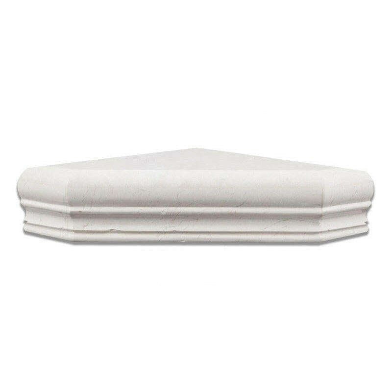 White Pearl / Botticino Marble Hand-Made Custom Shower Corner Shelf - Honed White Pearl / Botticino Marble Hand-Made Custom Shower Corner Shelf - Honed - American Tile Depot