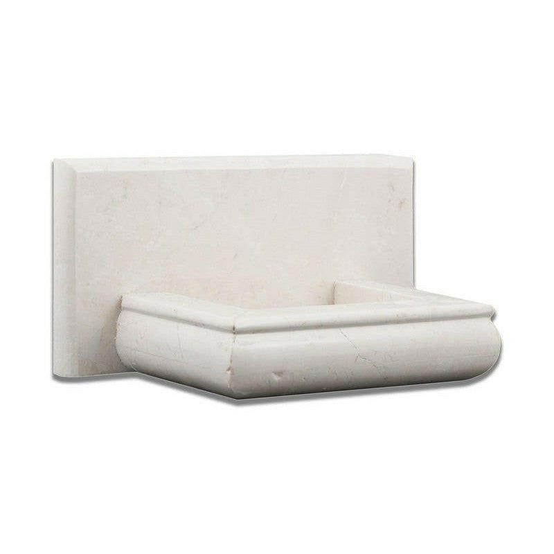 White Pearl / Botticino Marble Hand-Made Custom Soap Holder - Soap Dish - Honed White Pearl / Botticino Marble Hand-Made Custom Soap Holder - Soap Dish - Honed - American Tile Depot