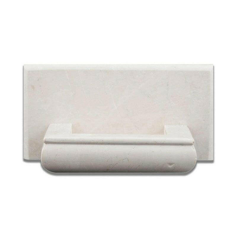 White Pearl / Botticino Marble Hand-Made Custom Soap Holder - Soap Dish - Honed White Pearl / Botticino Marble Hand-Made Custom Soap Holder - Soap Dish - Honed - American Tile Depot