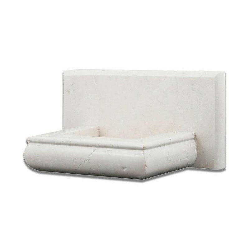White Pearl / Botticino Marble Hand-Made Custom Soap Holder - Soap Dish - Honed White Pearl / Botticino Marble Hand-Made Custom Soap Holder - Soap Dish - Honed - American Tile Depot