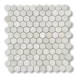 White Pearl / Botticino Marble Polished 1" Mini Hexagon Mosaic Tile - American Tile Depot
