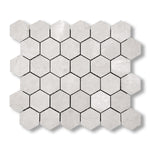 White Pearl / Botticino Marble Polished 2" Hexagon Mosaic Tile - American Tile Depot