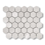 White Pearl / Botticino Marble Polished 2" Hexagon Mosaic Tile - American Tile Depot