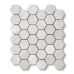White Pearl / Botticino Marble Polished 2" Hexagon Mosaic Tile - American Tile Depot
