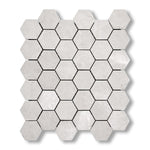 White Pearl / Botticino Marble Polished 2" Hexagon Mosaic Tile - American Tile Depot