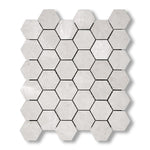 White Pearl / Botticino Marble Polished 2" Hexagon Mosaic Tile - American Tile Depot
