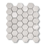 White Pearl / Botticino Marble Polished 2" Hexagon Mosaic Tile - American Tile Depot