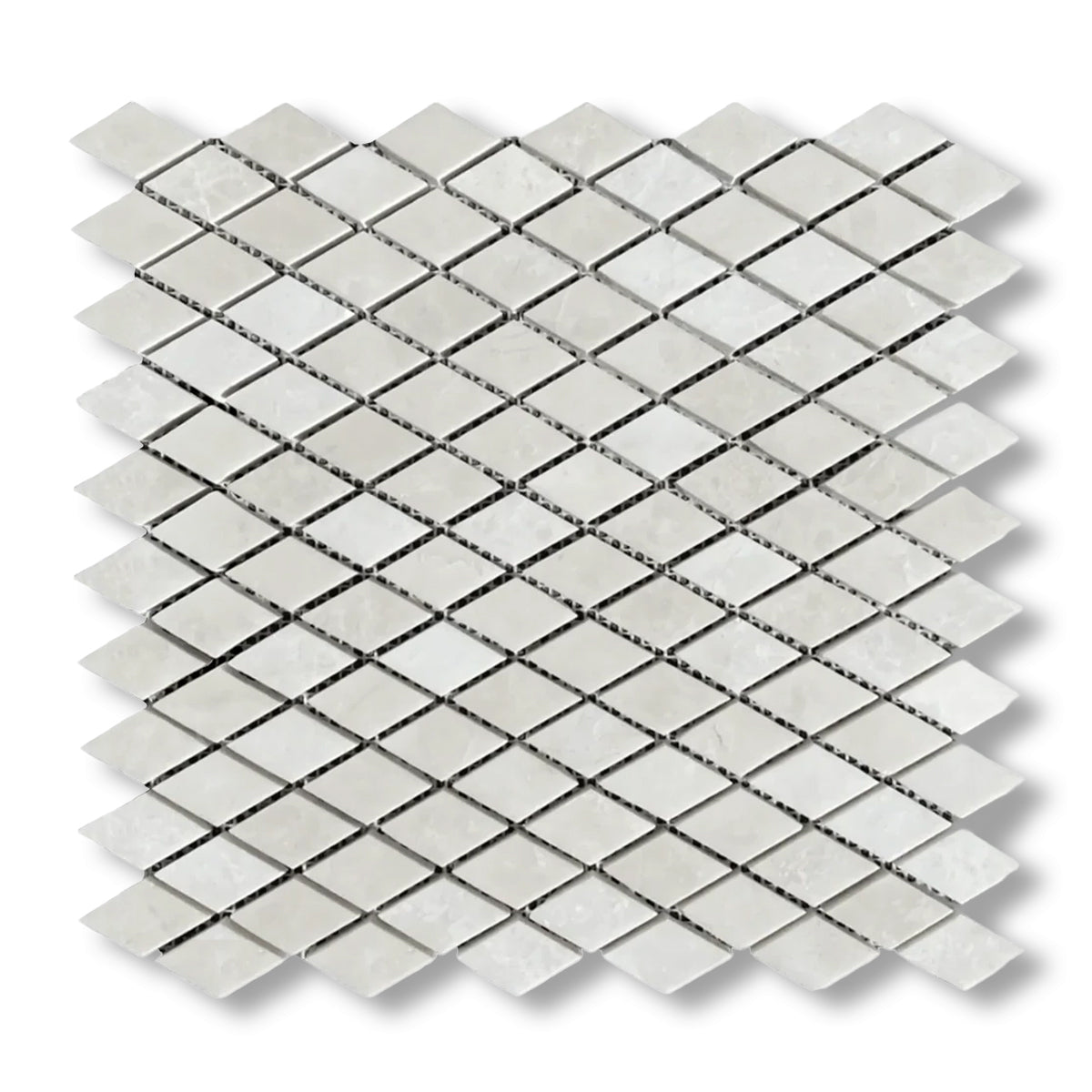 White Pearl / Botticino Marble Polished Diamond Mosaic Tile - American Tile Depot